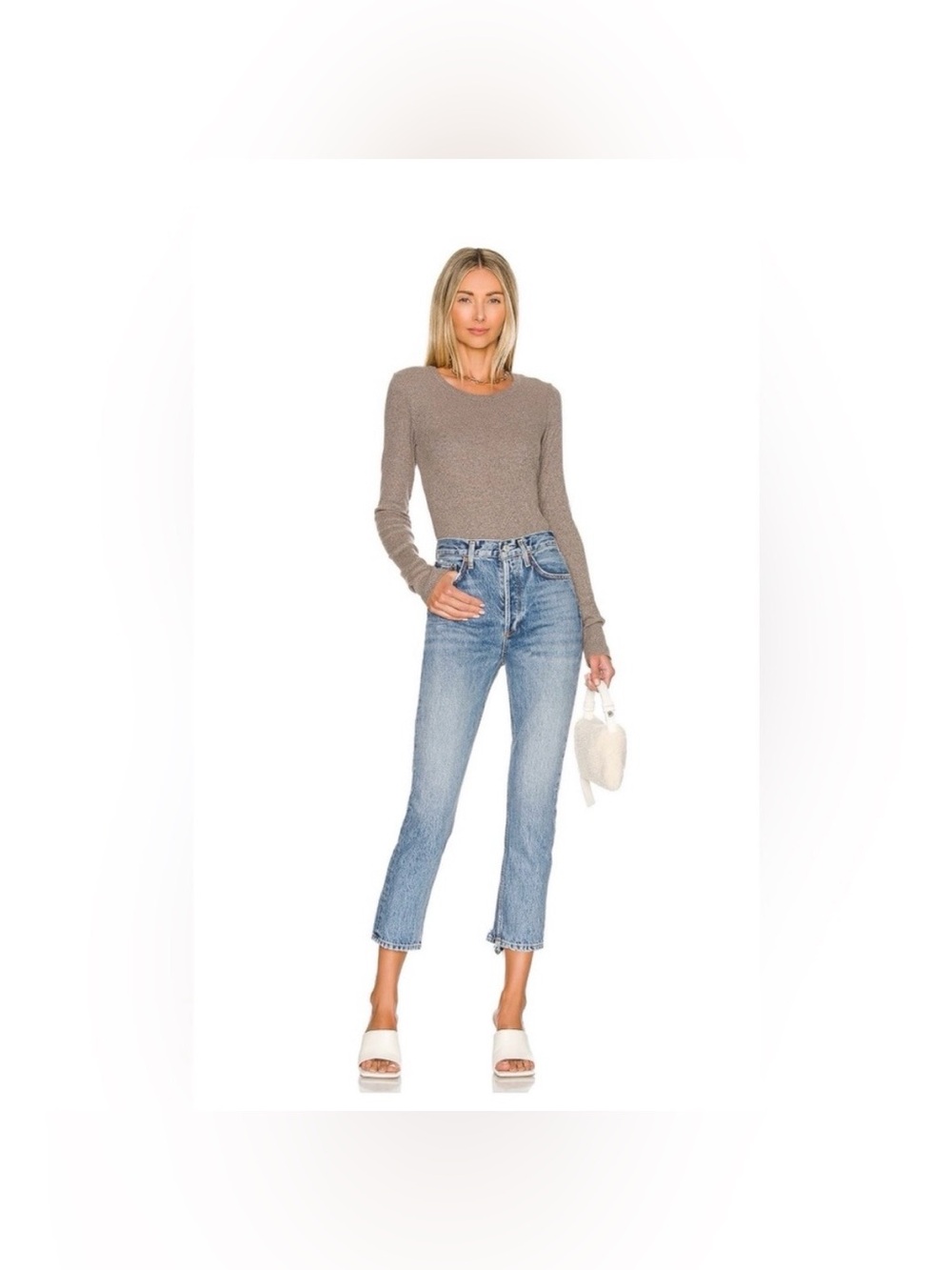 AGOLDE Riley High Rise Straight Crop Denim Jeans in Endless Wash Size 25